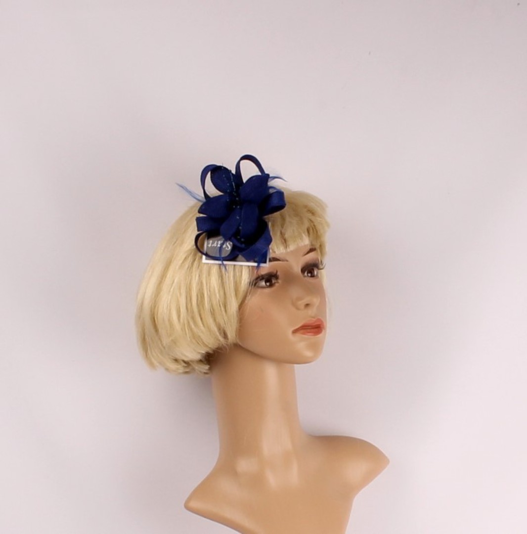  Linen fascinater w beads and feathers blue STYLE: HS/4687/BLU image 0